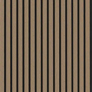 Wood Slat Wall Panels - Siberian Oak Black Acoustic Felt - 2400x600x22mm - Premium Quality by Proclad