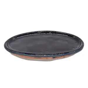 15cm Glazed Bonsai Pot Drip Tray - Oval