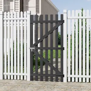 Grey Wooden Garden Fence Gate Single Swing Gate with Latch H 180cm x W 90cm