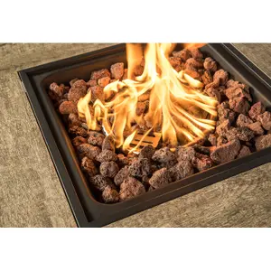 Centurion Supports KAMAR Stylish Metal Frame Garden and Patio Ceramic Tabletop Fire Pit