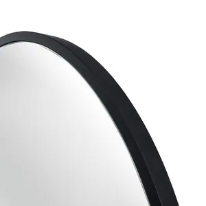 Chaya Metal Flat Wall Mirror Matte Black / 152cm H x 56cm W