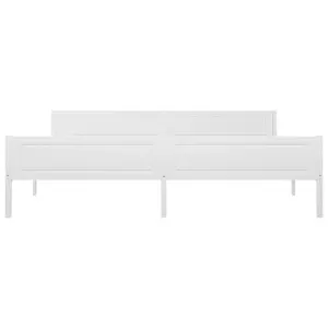 Berkfield Bed Frame Solid Pinewood White 200x200 cm