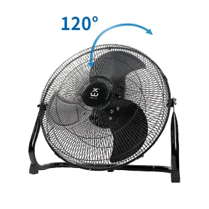 Extrastar 16" Velocity Metal stand Floor Fan, 50W, Black color