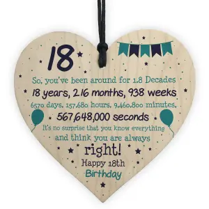 Red Ocean Rude Funny 18th Birthday Gift For Daughter Son Wooden Heart 18th Birthday Card