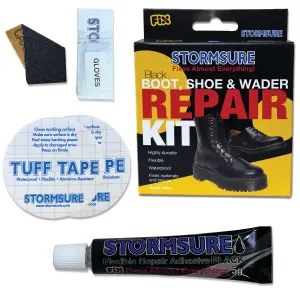 Stormsure Black Shoe and Boot Repair Kit - Fixes Rips, Holes and Leaks: Extends Life Without Compromising Flex ability