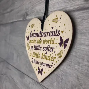 Red Ocean Handmade Wooden Heart Grandparent Gifts For Grandma Grandpa Nan Grandad Birthday Christmas Thoughtful Present