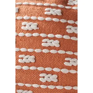 Indoor / Outdoor Striped Square Throw Cushion Orange