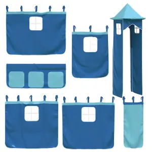 Berkfield Kids' Loft Bed with Tower without Mattress Blue 90x200 cm