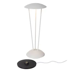 Lucide Renee Modern Rechargeable Table lamp Outdoor - LED Dim. 2700K/3000K IP54 - wireless charging pad - White