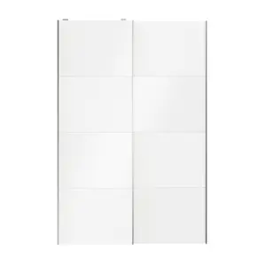 Atomia Panelled White High gloss 2 door Sliding Wardrobe Door kit (H)2250mm (W)1500mm