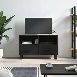 Berkfield TV Cabinet Black 80x36x50 cm Engineered Wood