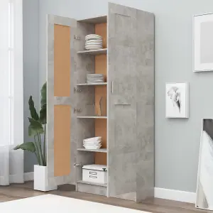 Berkfield Book Cabinet Concrete Grey 82.5x30.5x185.5 cm Engineered Wood