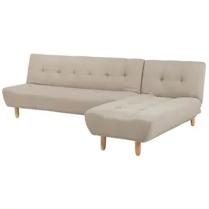 Left-Hand Corner Sofa ALSTEN Light Beige Fabric Left Hand