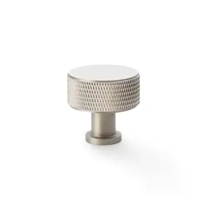 35mm Satin Nickel Textured Knurled Cabinet Knob Grey Cupboard Door Drawer Pull Wardrobe Furniture Replacement