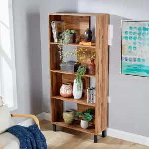 Home Source Newton Oak Effect 4 Tier Bookcase