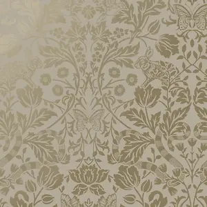 Holden Neutral Metallic Shimmer Mirror Floral Woodland Animals Damask Wallpaper