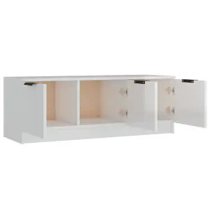 vidaXL TV Cabinet High Gloss White 102x35x36.5 cm Engineered Wood