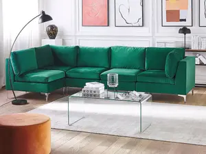 Corner Sofa EVJA Green Velvet Right Hand