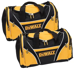 2 x Dewalt Tool Bag 18" 46cm Toolbag Yellow Black Open Top DIY Gym Tools Holdall