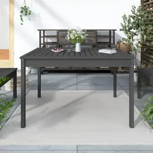 Berkfield Garden Table Grey 121x82.5x76 cm Solid Wood Pine