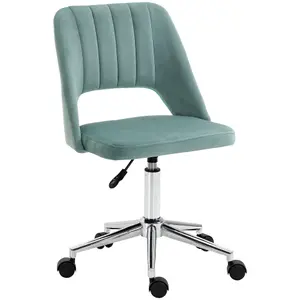 Vinsetto Mid-Back Swivel Home Office Chair Scallop Computer Desk Chair Green