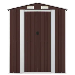 Berkfield Garden Shed Dark Brown 192x108x223 cm Galvanised Steel