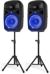 Professional Karaoke System With Wireless Mics & Stands - Vonyx VPS102A