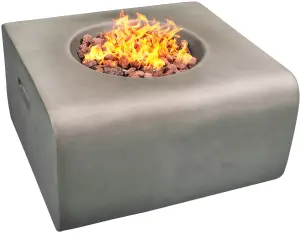 Centurion Supports Fireology ADELPHI Dark Grey Lavish Garden Outdoor Fire Pit with Eco-Stone Finish - Fully Assembled