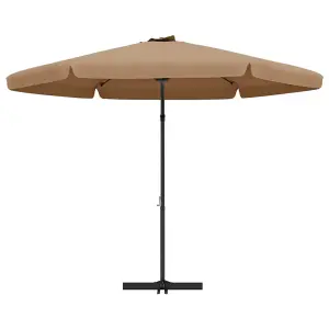 Berkfield Outdoor Parasol with Steel Pole 300 cm Taupe