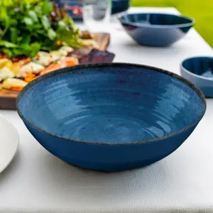 Purely Home Artisan Indigo Melamine Salad Bowl