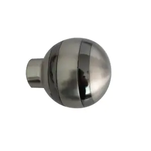 GoodHome Athens Brushed Grey Brushed nickel effect Metal Ball Curtain pole finial (Dia)19mm