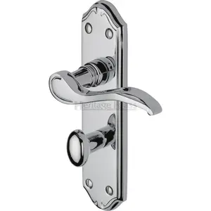 Heritage Door Handle for Bathroom Verona Small Design (Set of 2) Polished Chrome