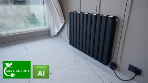 Smart WiFi Aluminium Electric Radiator. Low Energy consumption, High performance. 800 Watt. Black