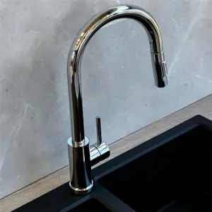 Liquida CT452CH Single Lever Pull Out Mono Mixer Chrome Kitchen Mixer Tap