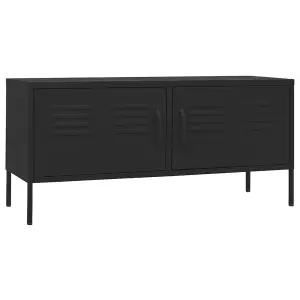 Berkfield TV Cabinet Black 105x35x50 cm Steel