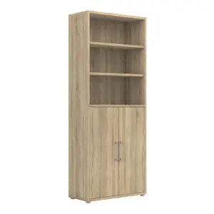 Prima Bookcase 5 Shelves with 2 Doors in Oak