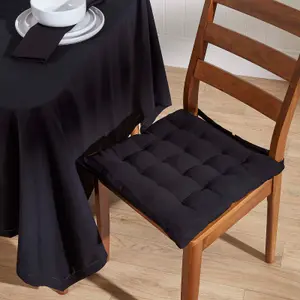 Homescapes Black Cotton Square Tablecloth 137 x 137 cm