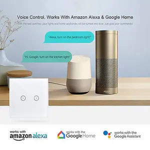 1 Gang Smart Touch Switch with Timer, Smart Light Switch Works with Alexa and Google Home, No Neutral Required