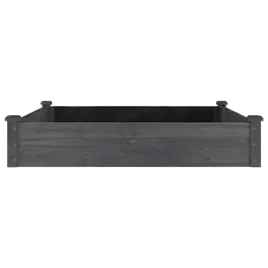 Berkfield Garden Raised Bed with Liner Grey 120x120x25 cm Solid Wood Fir