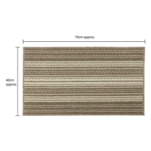 JVL Hubble Machine Washable Latex Backed Doormat, 40x70cm, Caramel