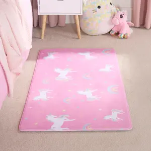 Unicorn Kids Rug Washable Supersoft Carpet Anti Slip Living Bedroom Floor Mat