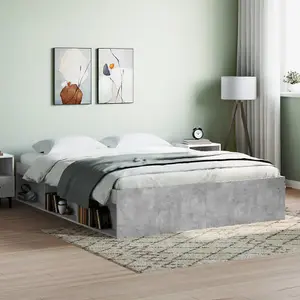 Berkfield Bed Frame Concrete Grey 160x200 cm