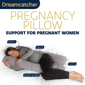 Dreamcatcher Pregnancy Pillow Micro Fleece U Shaped Maternity Support Pillow Grey