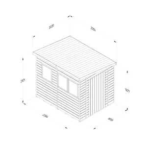 Timberdale 8x6 Pent Shed - Three Windows