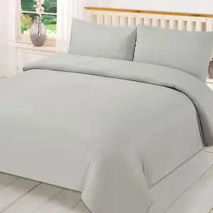 Plain Dyed Duvet Cover with Pillowcase Bedding Set