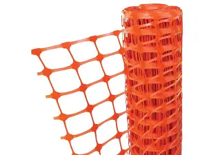 Faithfull Durable Orange Barrier Fencing 1M x 50M for Construction Sites