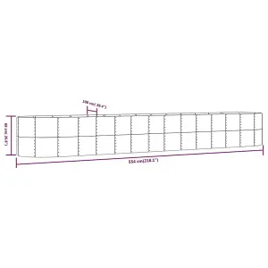 Berkfield Garden Planter Silver 554x100x68 cm Powder-coated Steel