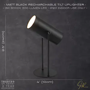 Modern Matte Black Adjustable Tiltable Rechargeable LED Table/Desk/Floor Lamp