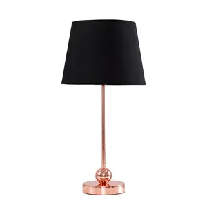 Edelfried 45cm Table Lamp Black / Brushed Chrome / No