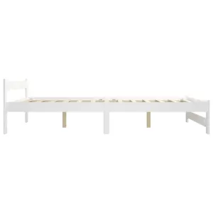 Berkfield Bed Frame White Solid Pine Wood 160x200 cm